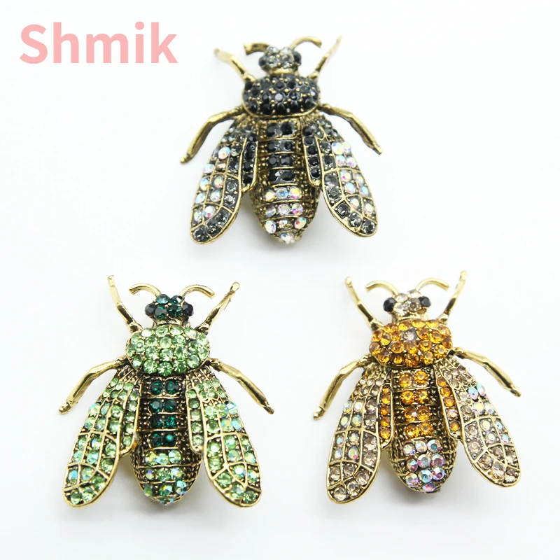 Vintage Crystal Brooches For Women Locust Insect Pin Fashion Flower Brooch Autumn Jewelry High Quality