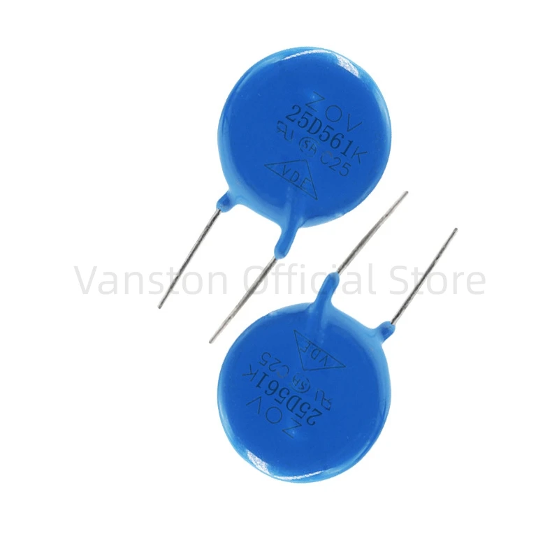 2pcs 25D561K Varistor Diameter 25mm 10% 561K25D Commonly Used for Circuit ProtectionVoltage Sensitive Resistor (VSR)