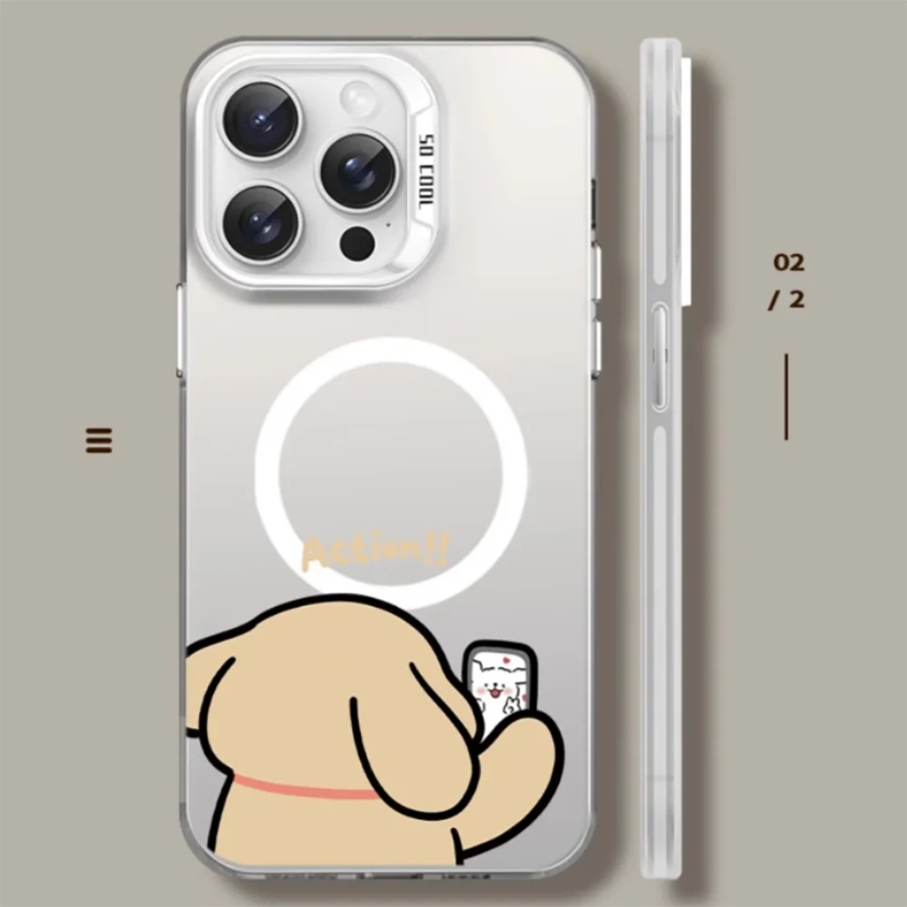 Magnetisch für Magsafe Malteser Luxus Handyhülle für iPhone 17 16 15 14 13 12 Pro Max 11 Air Pro Max Cover – Detail 1