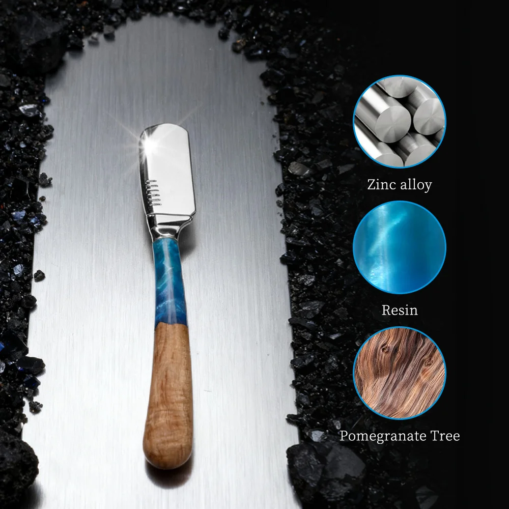High-Quality Men's Razor, Vintage Manual Razor, Made of Resin and Zinc Alloy, Suitable for Both Men and Women, for Eyebrow Shaping, Beard Trimming, and Neck Shaving, for Home and Professional Use, Professional Hairdressing Tool |   Metal Surface |   Blades Not Included, Valentine's Day, Halloween, Christmas Gifts