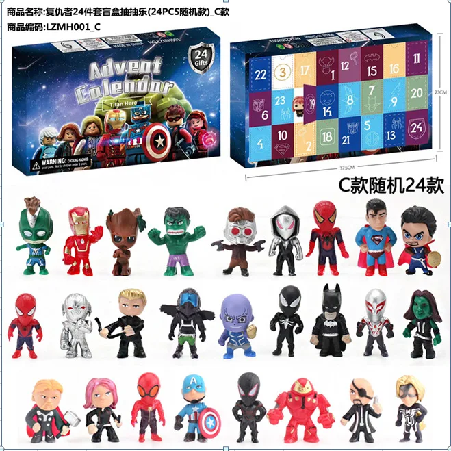 

2025 Advent Calendar Anime Cartoon Action Figures Spidermans Model Doll Christmas Advent Surprise Toys Kids Girl Boys Gifts