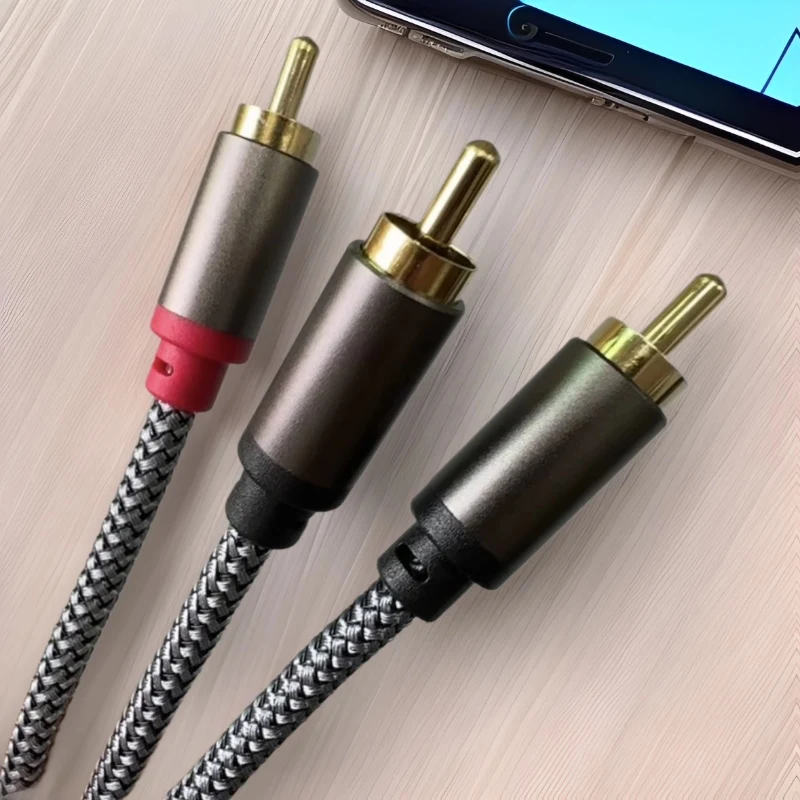 0.3/0.5/3 متر قصيرة RCA الفاصل كابل الصوت RCA 1 إلى 2 ذكر إلى أنثى مهايئ الرافعة الحبل للتلفزيون CD DVD مضخم الصوت المتكلم