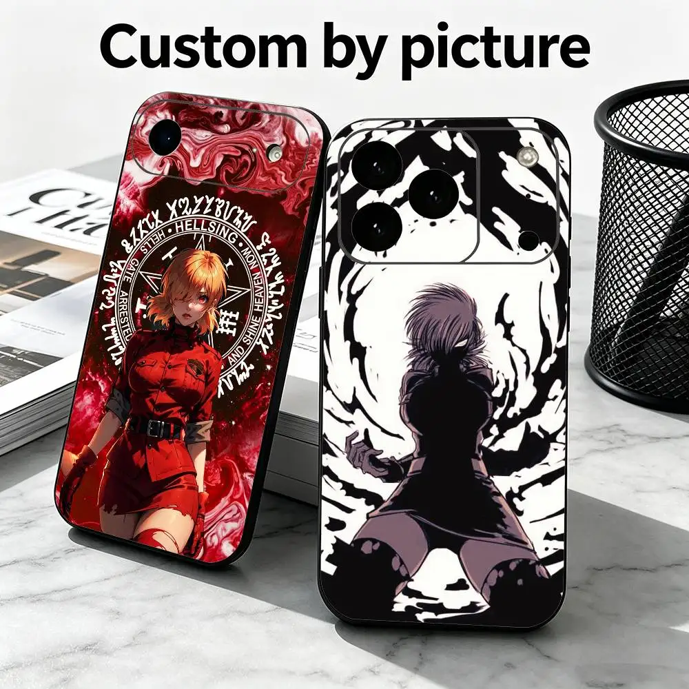 H-Hellsing Anime Seras Victoria  Phone Case For iPhone 17,16,15,14,13,12,11 Plus,Pro Max,XS,Soft Silicone Black Cover