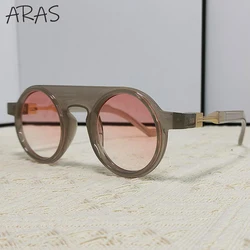 Small Frame Round Sunglasses Women Men 2024 Luxury Brand Vintage Metal Shades Black Shield Eyewear For Male Fashion Sun Glasses