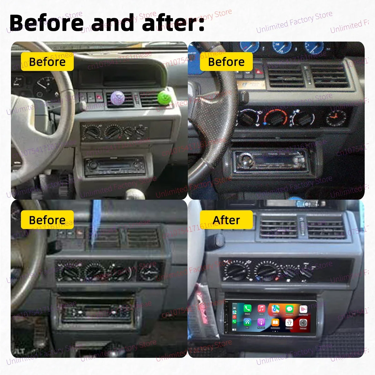 1 Din Android Radio for Renault Clio I 1990-1998 Carplay Autoradio Android Auto Stereo 6.9