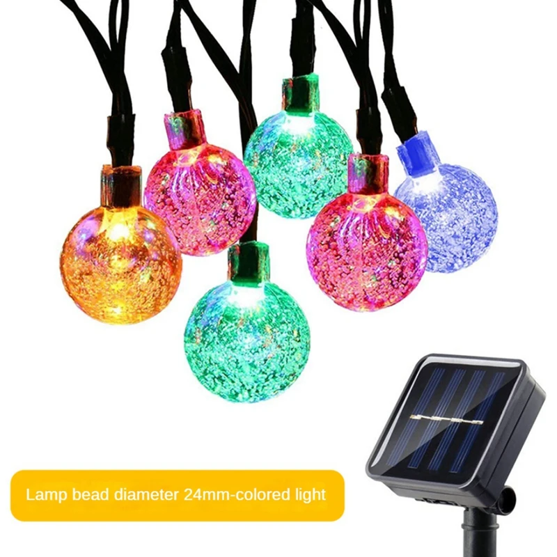 Solar Light Bulbs Crystal Ball 8 Modes 5M LED String Lights Fairy Lights Garlands For Christmas Decoration