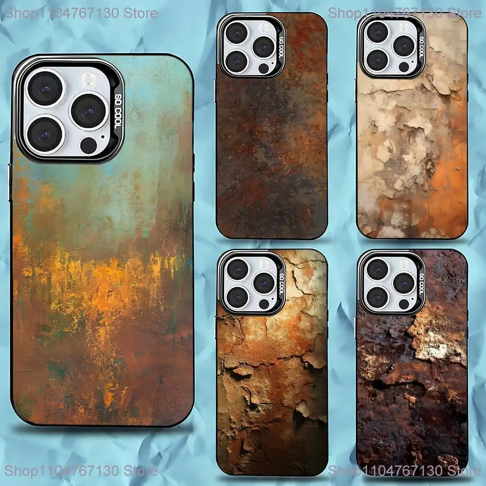 

Retro Industrial Style Rusty Phone Case For iPhone 16,15,14,13,12,11,Pro,Max,Plus,Mini,XS,SE Anti Fall Black Matte Hard Bumper