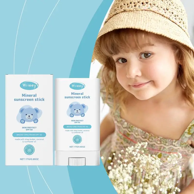 Childrens UV Protection Sunscreen Stick SPF 50 Lightweight Moisturizing Formula for Outdoor Play