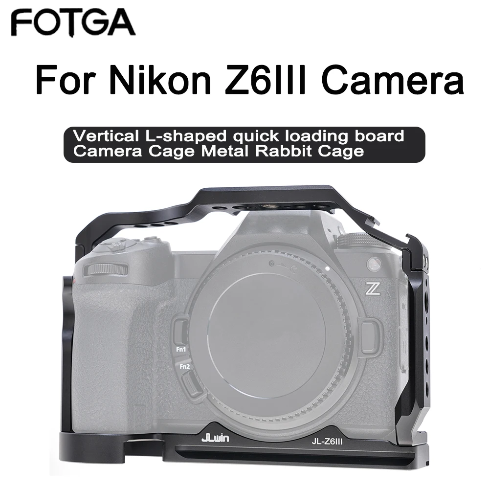 

FOTGA Camera Cage For Nikon Z6III Rabbit Case For Nikon Micro-Single Camera Protective Frame with Arri Hole Arkah Dovetail groov