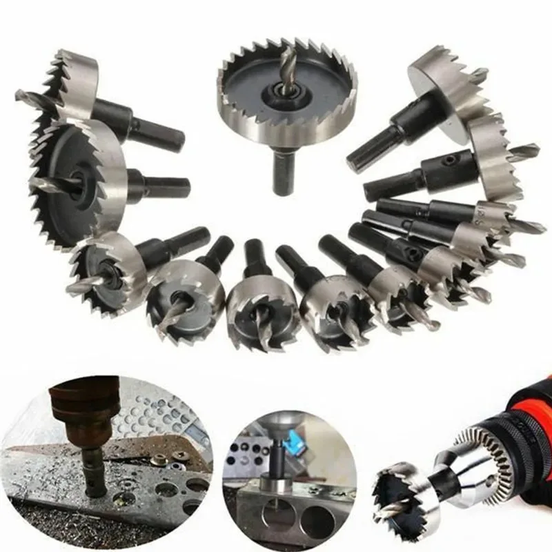 

6/10/13pcs 16-65mm HSS Hole Saw Drill Bit Set Carbide Tip Hole Saw Cutter Core Drill Bit For Wood/Metal Drilling Tools Parts