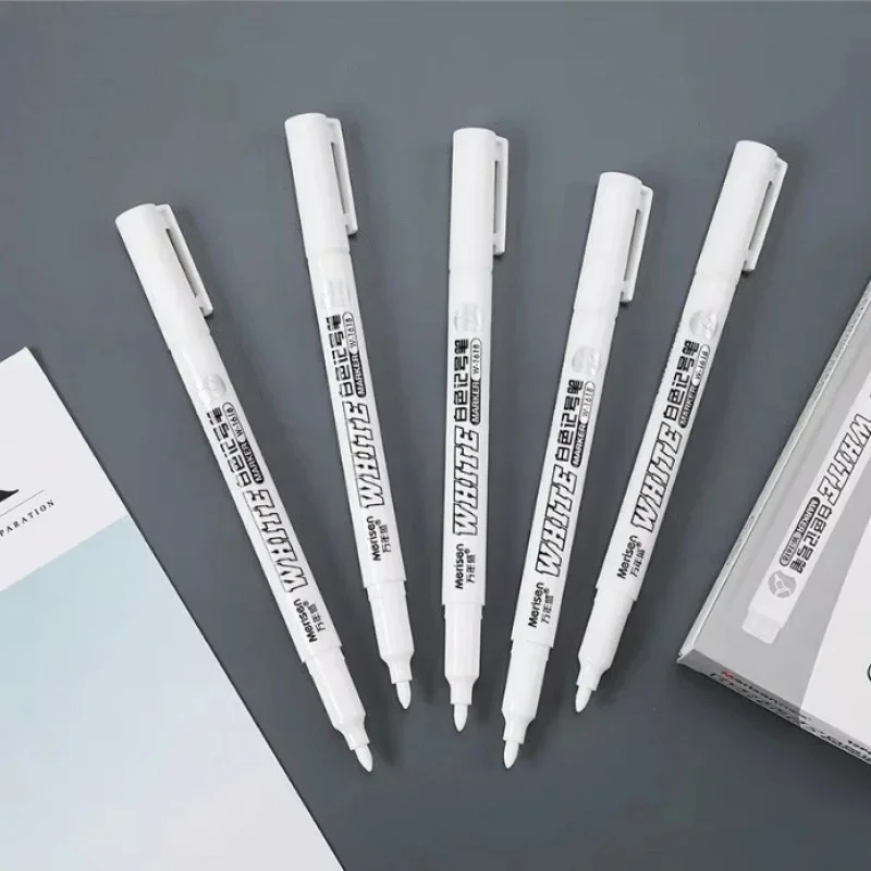 2-12pcs Permanent White Marker Pens Quick Dry Ink Durable Nib For Art Crafting Rock Painting Glass Metal Wood Marking