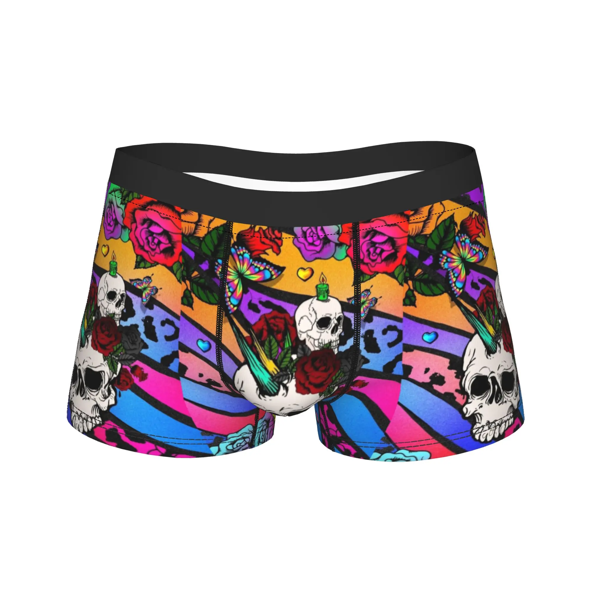 Gothic Skull Graffiti Boxershorts  3D Pouch Underwear Hot Sale Design Shorts Briefs Comfortable Men Panties Plus Size