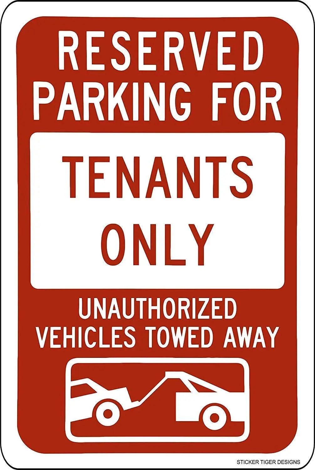 Metal Sign Great Aluminum Tin Sign Reserved Parking Tenants Vehicles Towed Graphic Sign 12