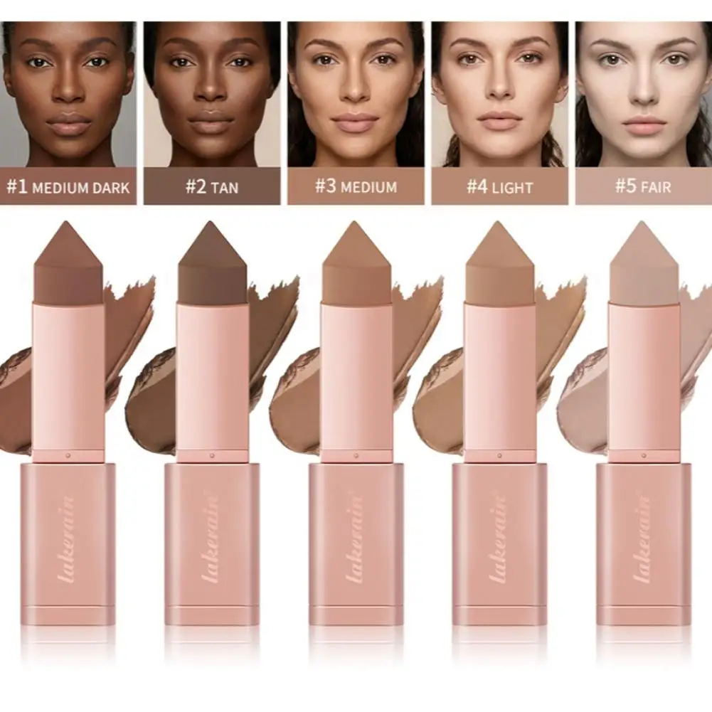 Lakerain Professional Cream Contour Stick Easy to Blend Bronzing Stick for Natural 3D Makeup Effect Smooth Texture Face Shading