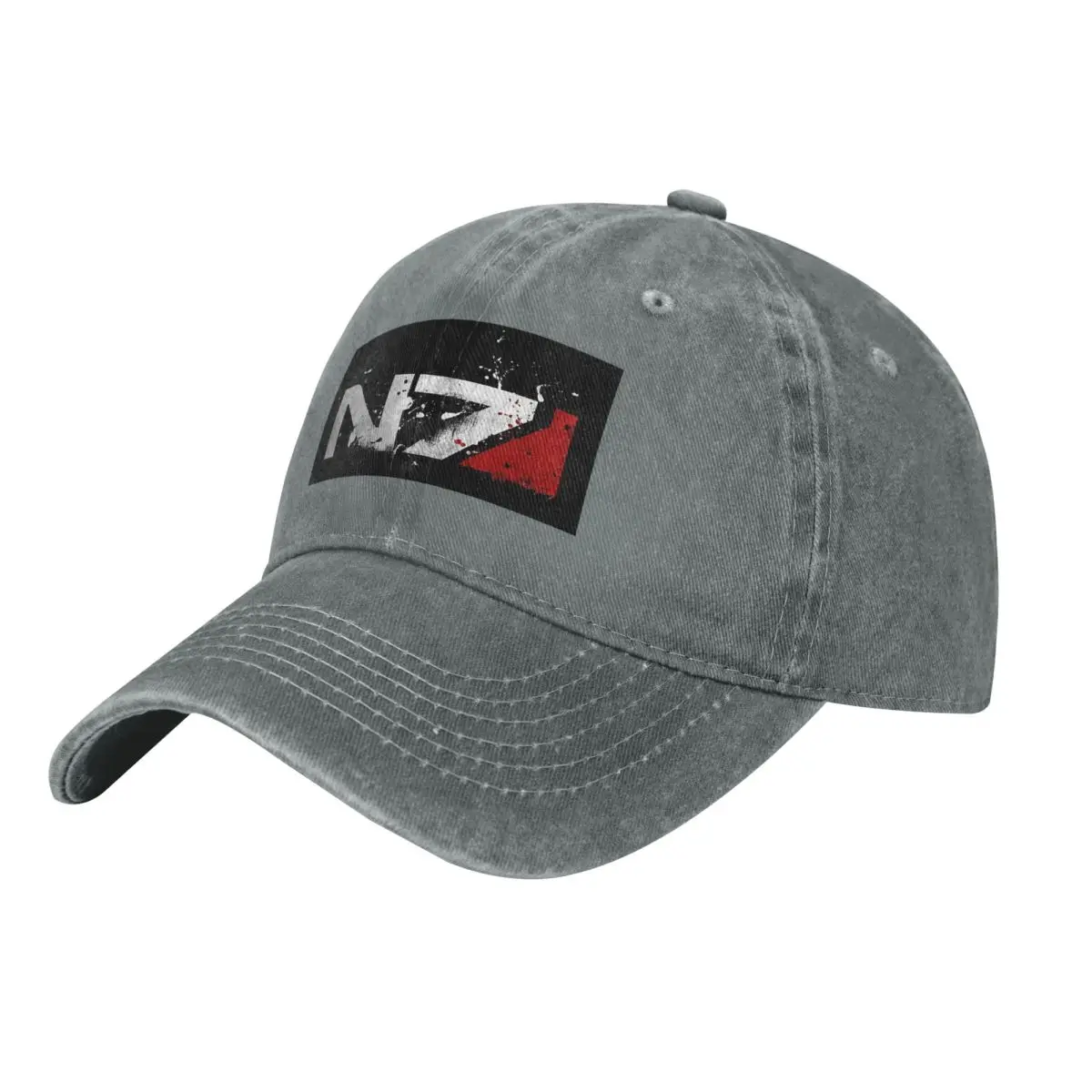 Mass Effect Distressed N7 Baseball Caps Snapback Denim Hats Outdoor Baseball Cowboy Hat for Men Women