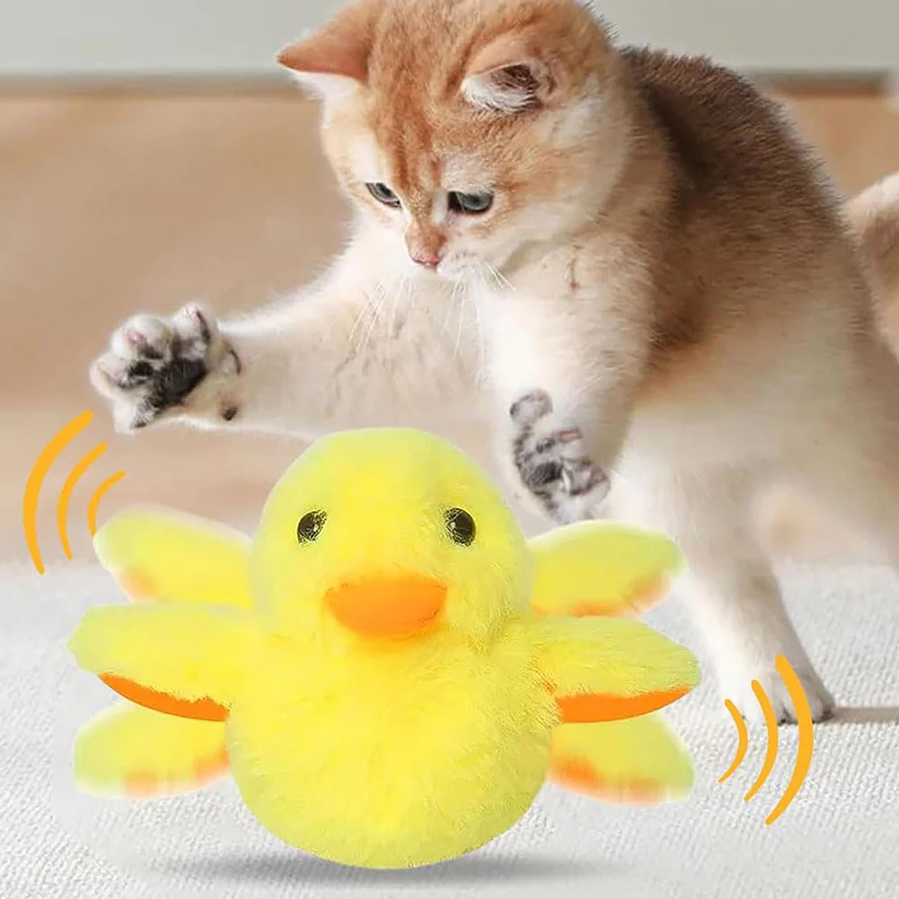 Flapping Wings Duck Cat Toy with Lifelike Quack Chirping Flapping Duck Cat Toy Interactive Kitten Catnip Toy Cat Kicker Toys