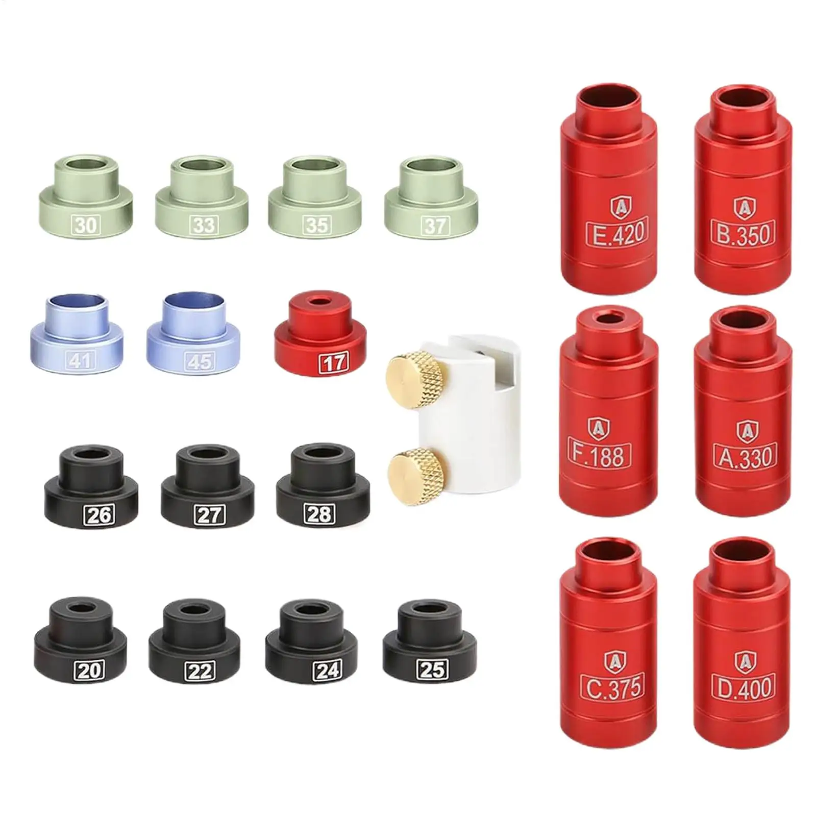 Bullet Comparator Kit Headspace Gauge for Reloading Headspace Gauge Comparator Kit With 14 Inserts And 6 Bushings