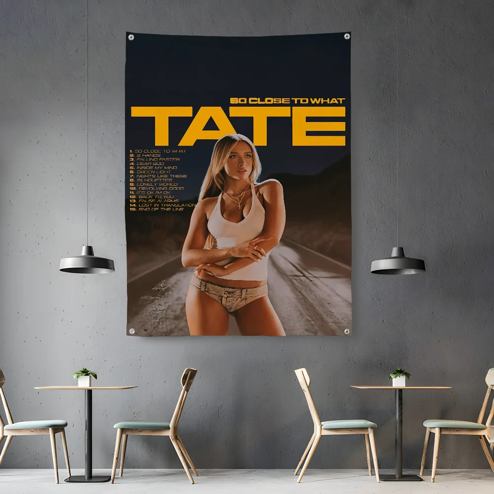 

T-Tate M-McRaeS Singer Flag Room Bedroom Home&Outdoor Wall Hanging Concert Printed Background Decoration Art Banner