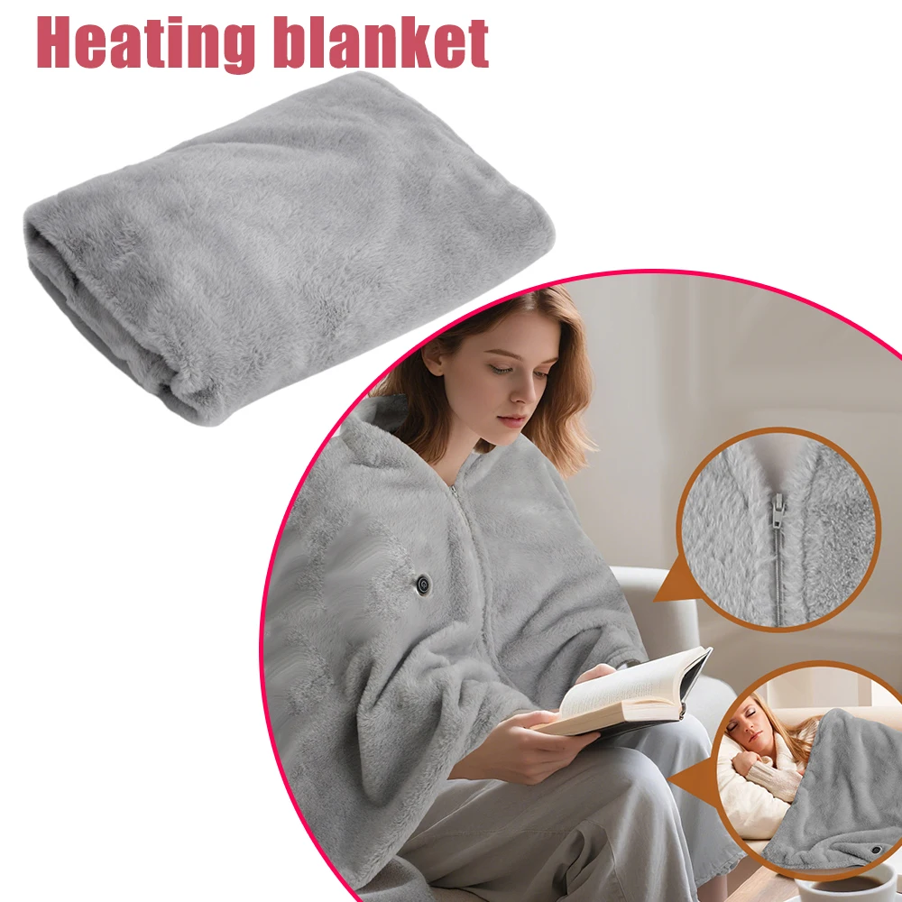 USB Heated Shawl Blanket 3 Speed Heating Washable Nap Shawl Electric Scarf Blanket Portable USB Plug Heated Blanket Warm