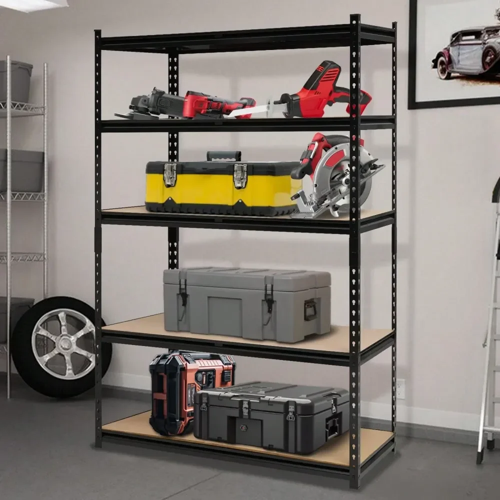 

Garage Shelving Storage Shelf Shelves 5 Tier Adjustable Utiliy Shelves, 2000 Lbs Heavy Duty Metal Garage Shelves Units, Storage