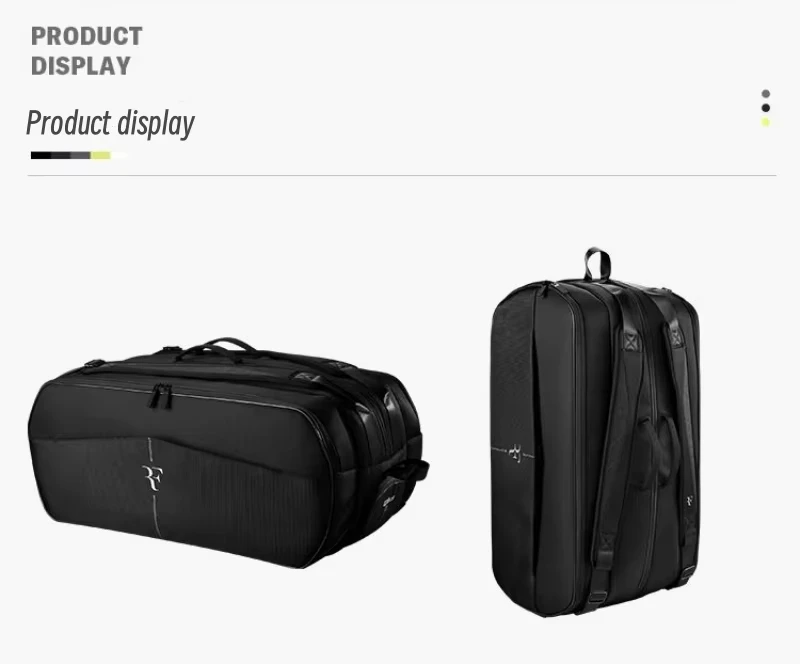 2025 윌슨 테니스 가방 RF 토너먼트 라켓 배낭 6PK 9PK 15PK 남성 여성을위한 대용량 전문 스포츠 테니스 가방