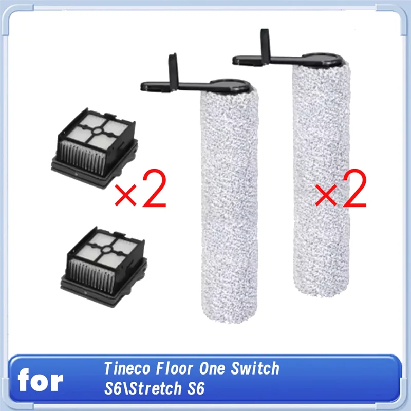 

AT02-Роликовая щетка HEPA-фильтр, аксессуары для Tineco Floor One Switch S6/Stretch S6, расходные материалы для пылесоса для влажной и сухой уборки