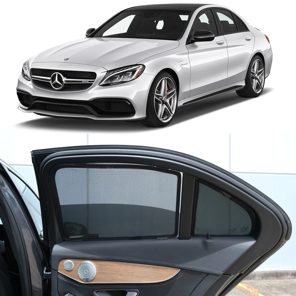 For Mercedes Benz C Class W205 2014-2021 Magnetic Car Sunshade Front Windshield Curtain Rear Side Baby Window Sun Shade Visor