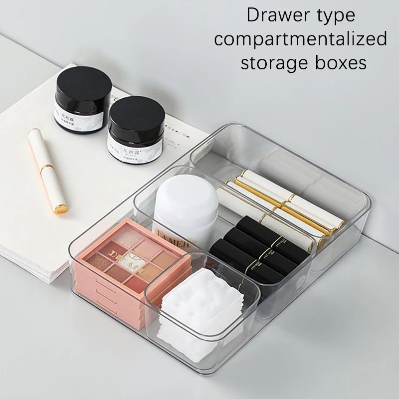 Desktop Storage Box Drawer Divider Box Container Drawer Organizer Table Jewelry Box Makeup Organizer Box Transparent Storage Box