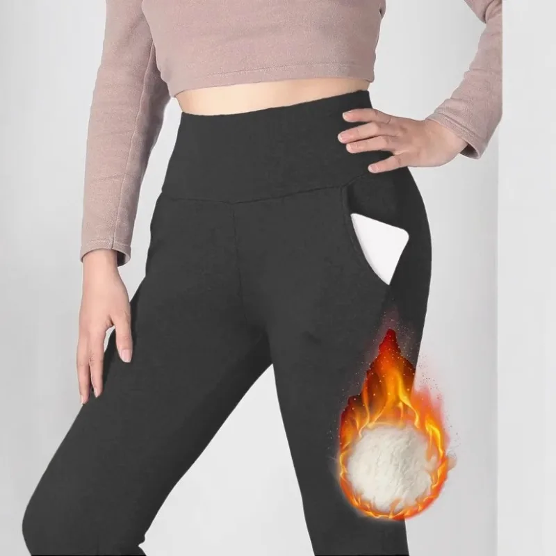 

Women High Waisted Warm Leggings with Pockets Thermal Winter Tights Tummy Control Butt Liftting Leggings Fashion Casual Leggings