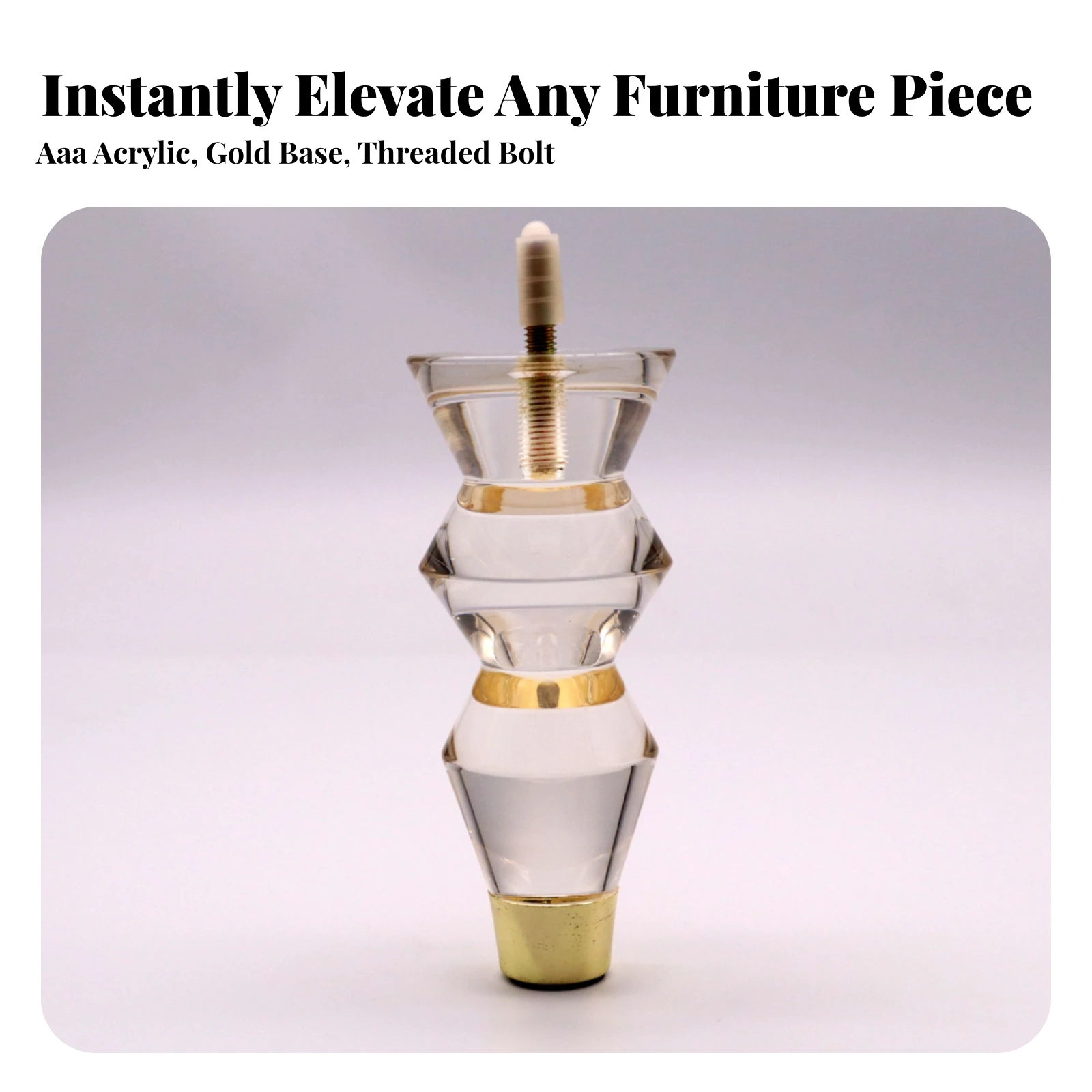 4 Pieces Acrylic Furniture Legs Noise Reducing Acrylic Furniture Leg Sofa Leg Faceted Transparent for DIYers
