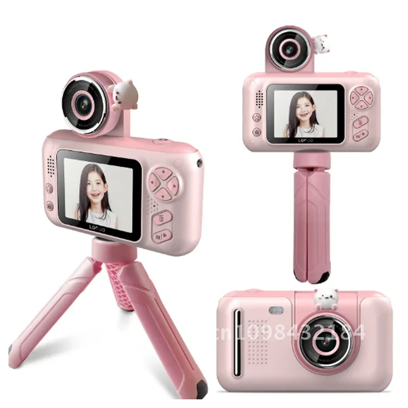 Mini jouet numérique populaire pour enfants, 2.4 pouces, trépied créatif, objectif d'appareil photo rotatif, appareil photo numérique pour enfants, appareil photo instantané