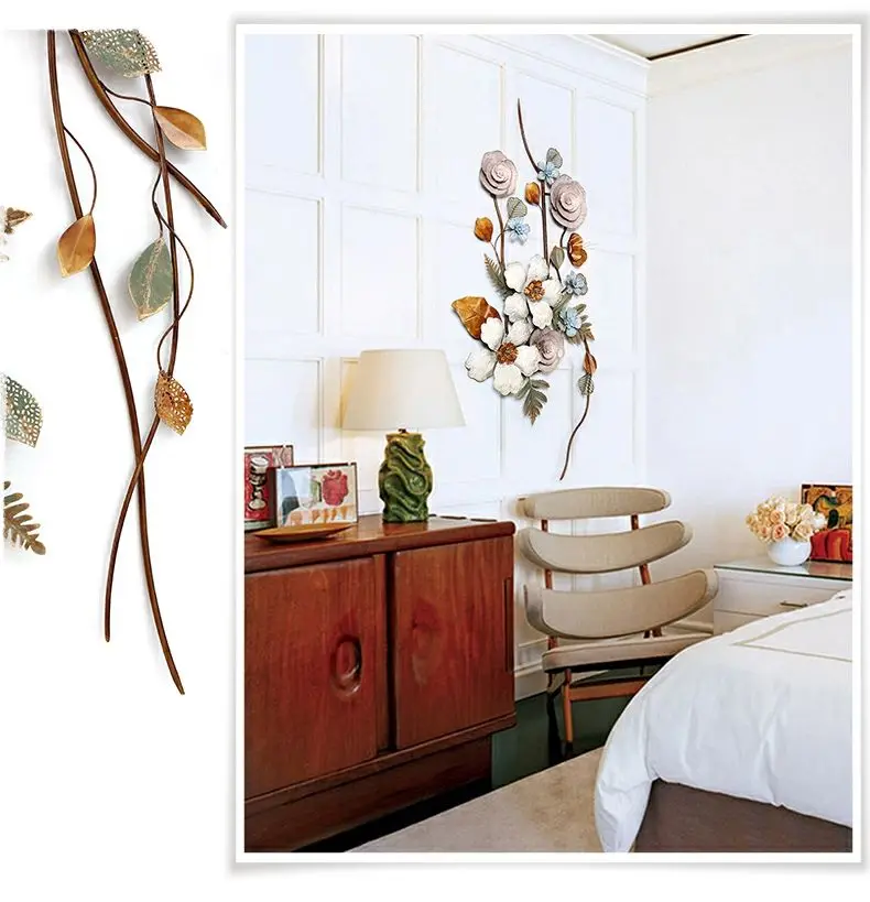 

mc-New Design Hotel Living Room Modern Home Decor Luxury Wrought Iron Handmade Ornaments Metal Wall Art^