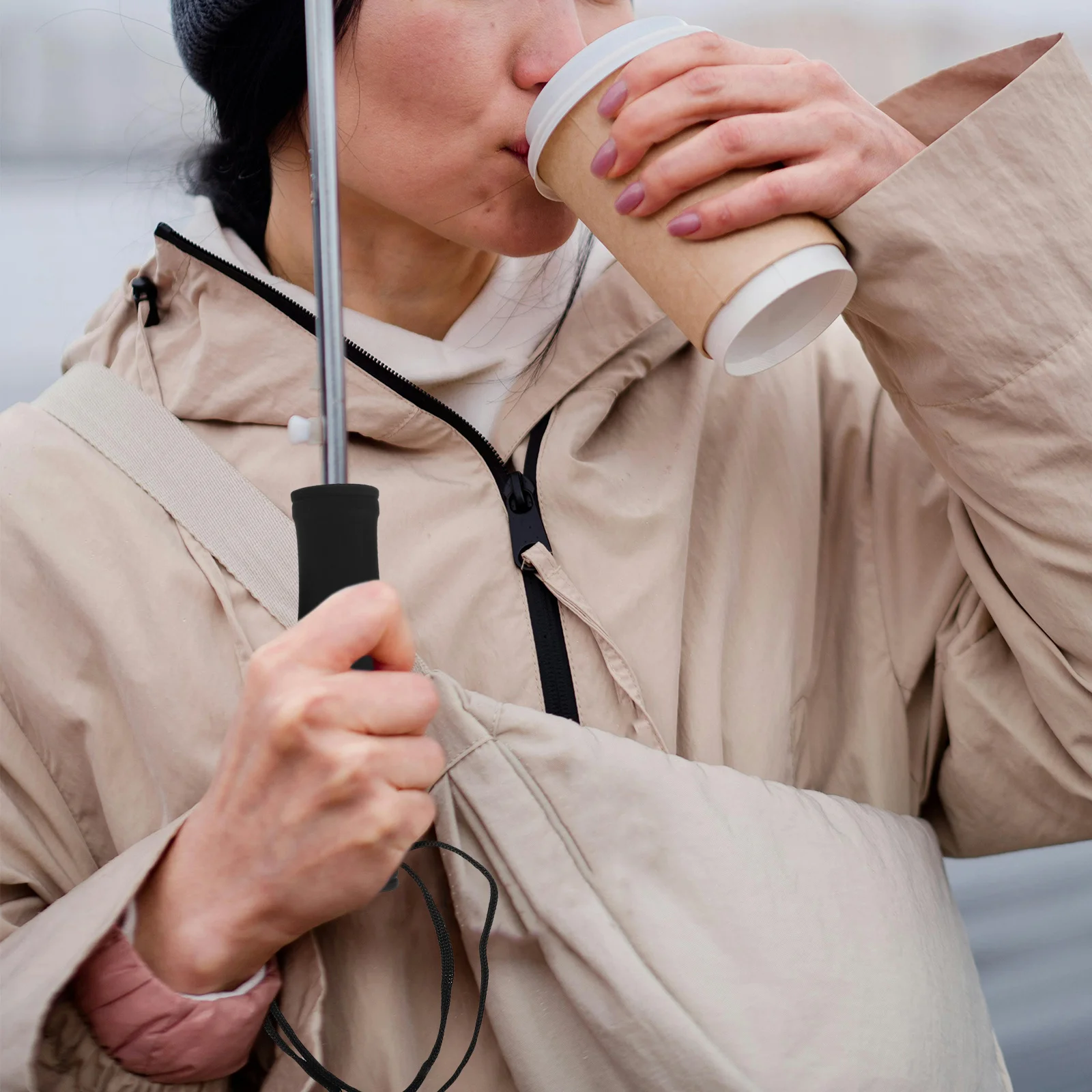 

Umbrella Handle Accessory Sturdy Plastic Replacement Grip Ergonomic Design Comfortable Use Folding Umbrella Repair Kit