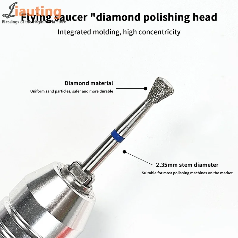1PCS Diamant Fräser Glatze Nagel Bohrer Bits Für Maniküre Zubehör Bohrer Für Nägel Häutchen Entfernen Werkzeuge