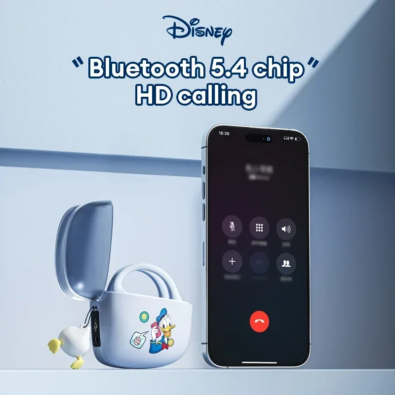 Disney QS-O02 Kopfhörer Bluetooth Donald Duck Ohrbügel Headset HD HiFi Stereo Sound Drahtlose Kopfhörer mit Anhänger für Geschenke