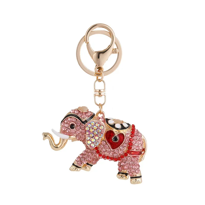 Hot green Elephant Keychain Animal Elephant Pendant Keyring for Women Men Car Key Holder Gift