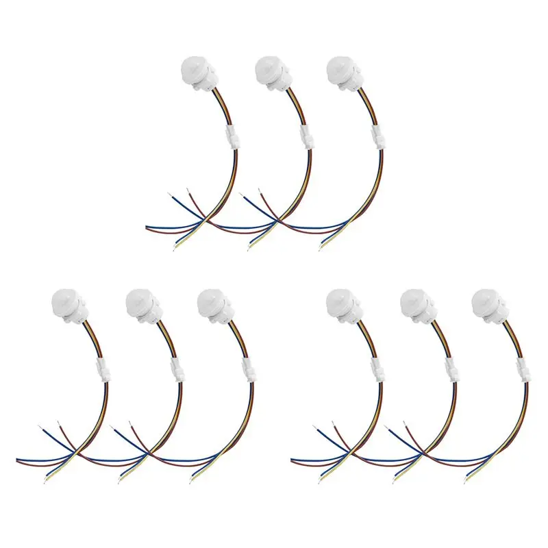 

ABPQ-9 упаковок выключателя света с датчиком движения, интеллектуальный переключатель обнаружения датчика PIR, интеллектуальный выключатель света для потолка или настенного крепления