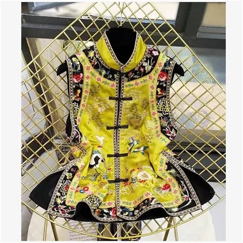 

Lmproved New Chinese Vest Female 2023 Spring and Autumn New Retro Cheongsam Tang Suit Top Printed Short Coat Chinese Style