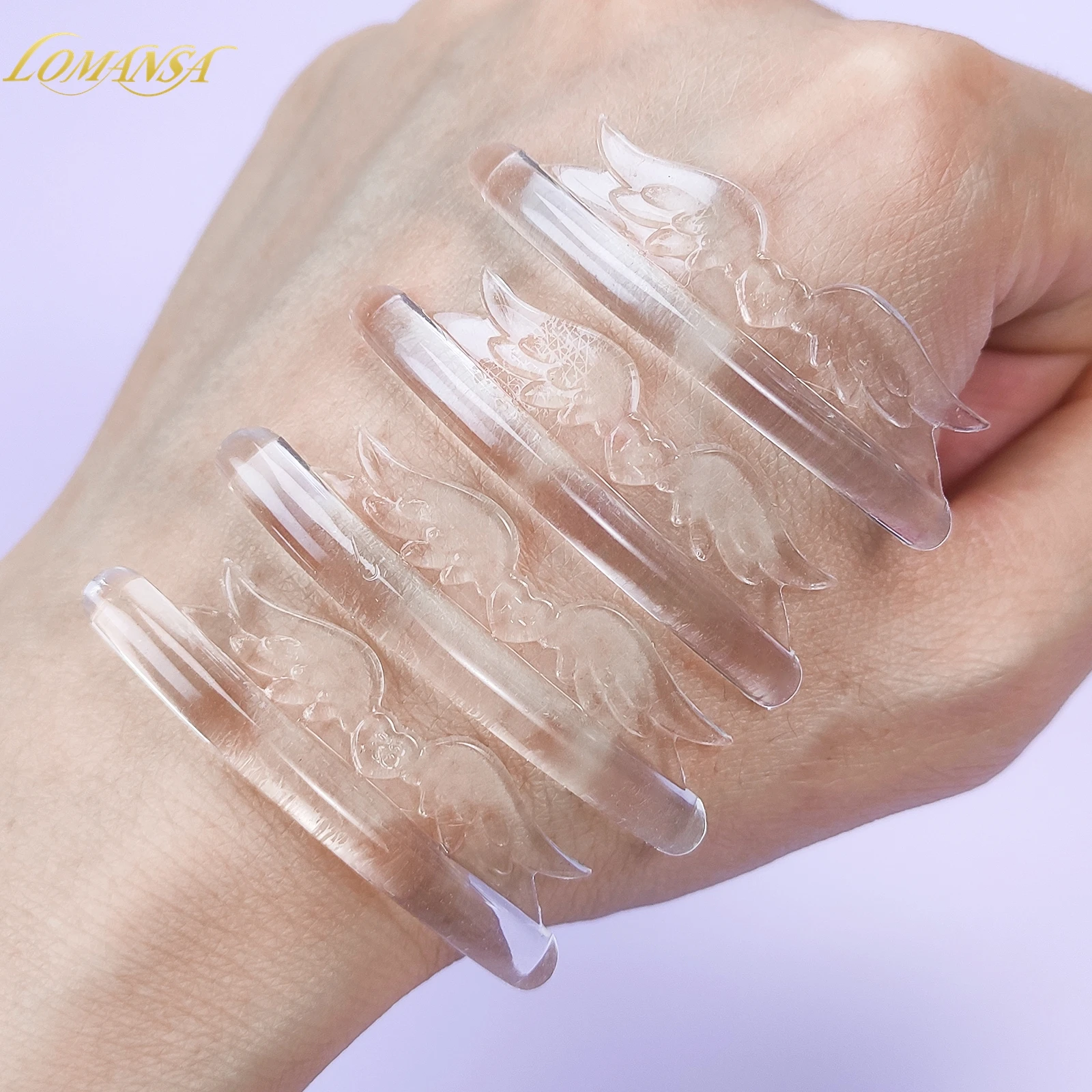 ロマンサ 4ペア Cカール フリーグルー シリコンまつげパーマパッド 粘着性まつげロッドシールド リフティング 3Dまつげアクセサリー メイクアップツール