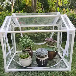 Portable Greenhouse Mini Gardening Rain Cover with Rack and Rolled-up Front Door Greenhouse for Growing Plants Seedlings Herbs