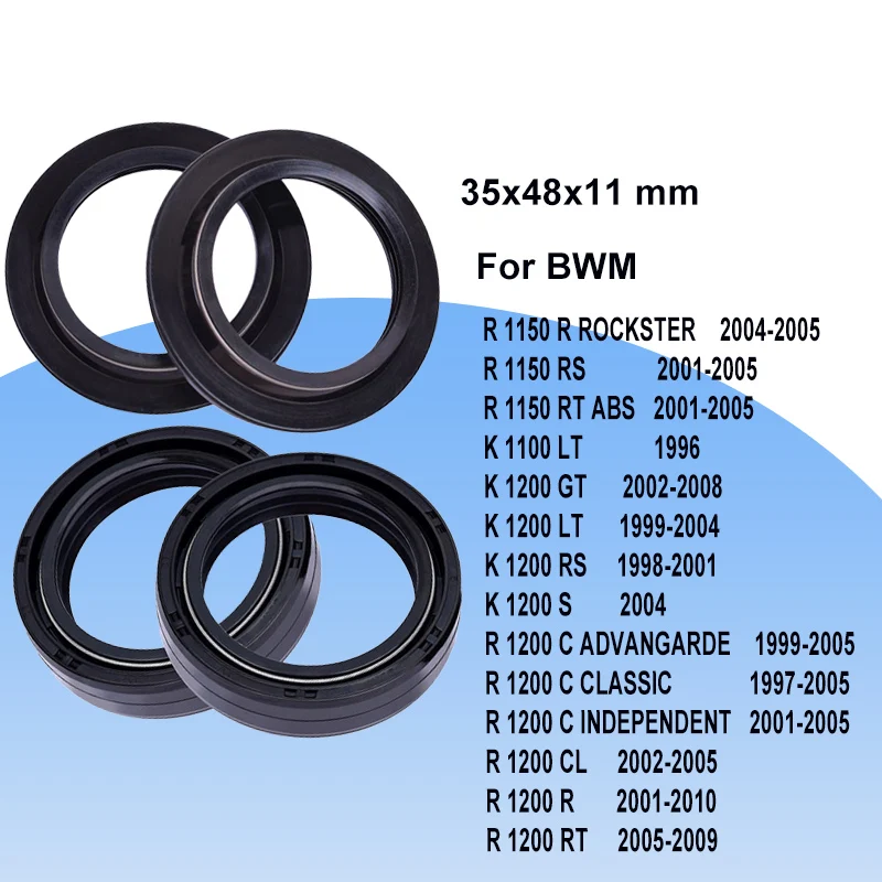 35x48x11 Front Fork Oil Seal for BMW R 1150 RS RT K 1100 LT K 1200 GT LT RS S R 1200 C R 1200 R RT CL 1996-2010