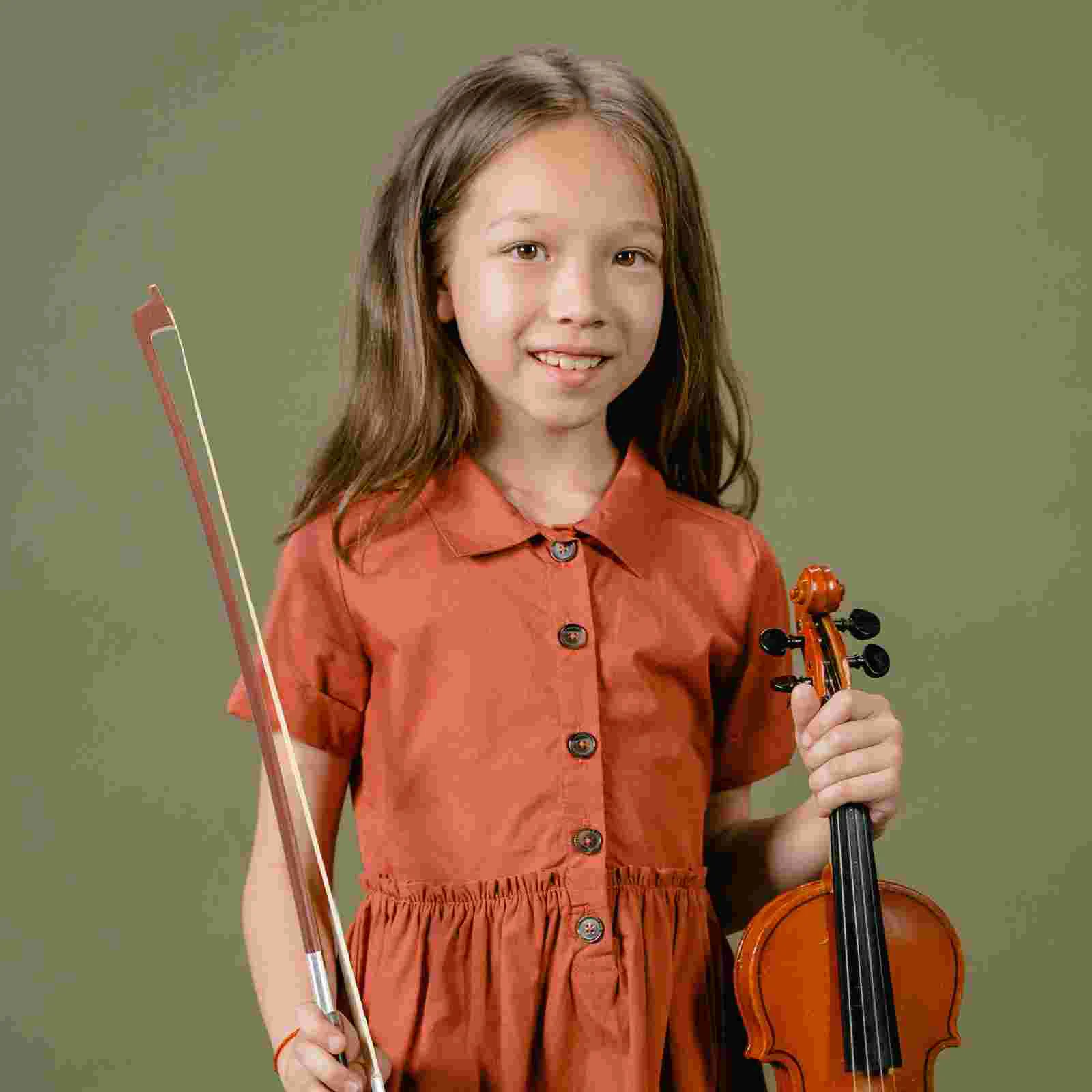 Archet de violon pour étudiants, équipement musical, en bois, pièces de rechange avec poils de prêle