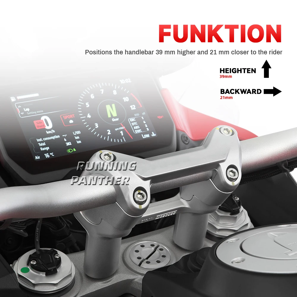 Motorcycle Accessories For Ducati Multistrada V4 S V4S V4 Pikes Peak Rally CNC Aluminum Handlebar Riser Heightening Clamp Mount - Image 2