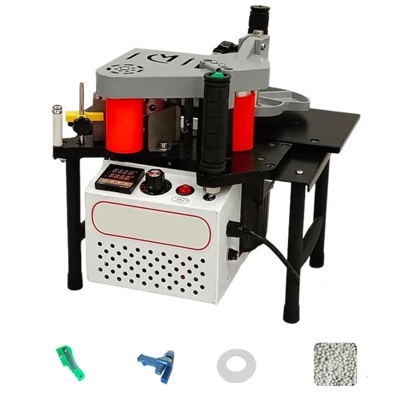 1200W 220V Mini Edge Banding Machine Wood PVC Two-sided Gluing Edge Bander Woodworking Tool