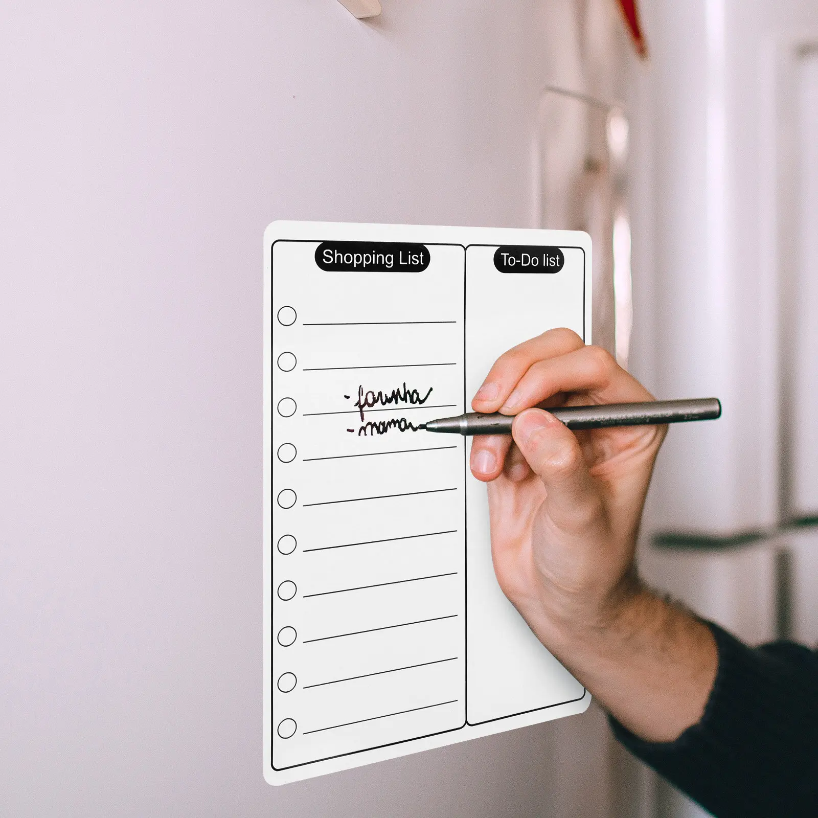 2Pcs Refrigerator Message Board Magnetic Dry Erase Whiteboard Calendar to Do List Organizer Planning Note for Home Office School