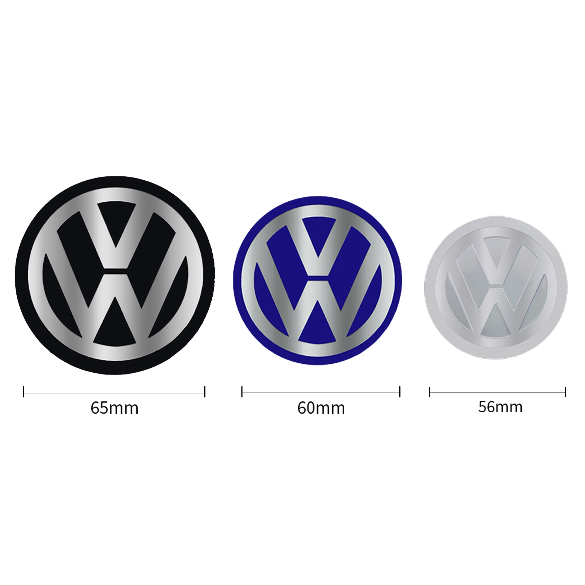 56/60/65mm Car Tire Center Hub Cap Badge Car Modification Accessories For Volkswagen VW Golf 4 MK7 Tiguan GTI Rline Bora Polo B6