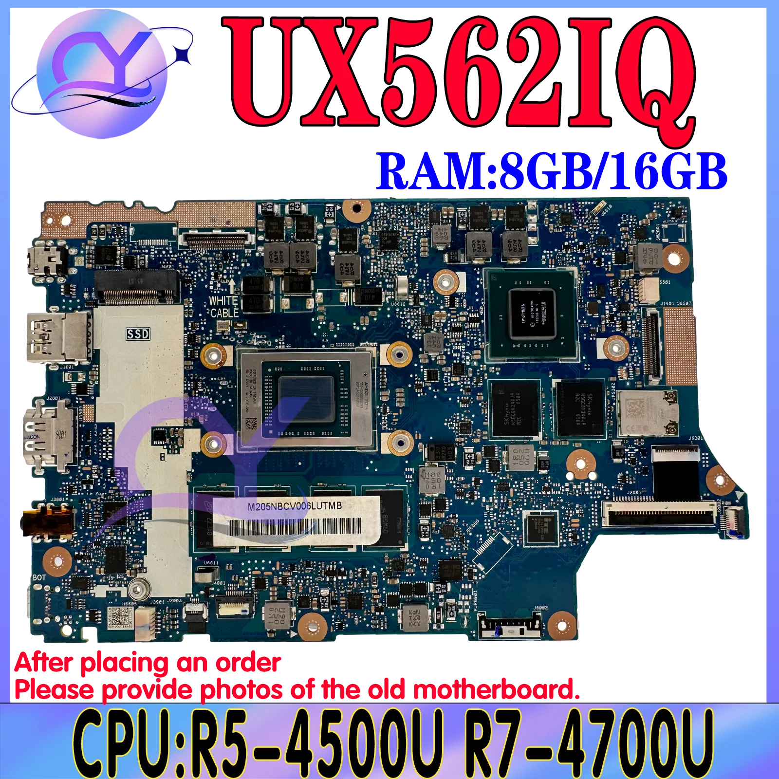 

KEFU UX562IQ Mainboard For ASUS ZenBook Flip 15 UX562I UX562 Q507IQ Laptop Motherboard With R5-4500U R7-4700U 8GB/16GB-RAM V2G