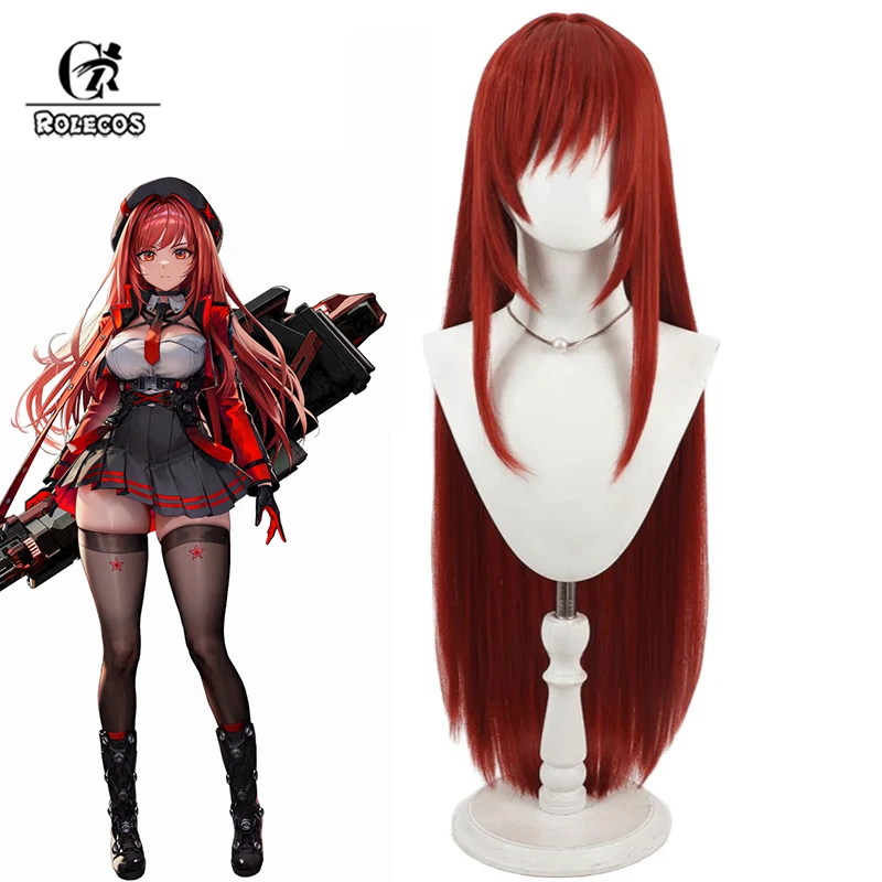 ROLECOS Nikke Goddess of Victory Rapi Cosplay Wigs Rapi 100cm Women Straight Cos Wig Heat Resistant Synthetic Hair