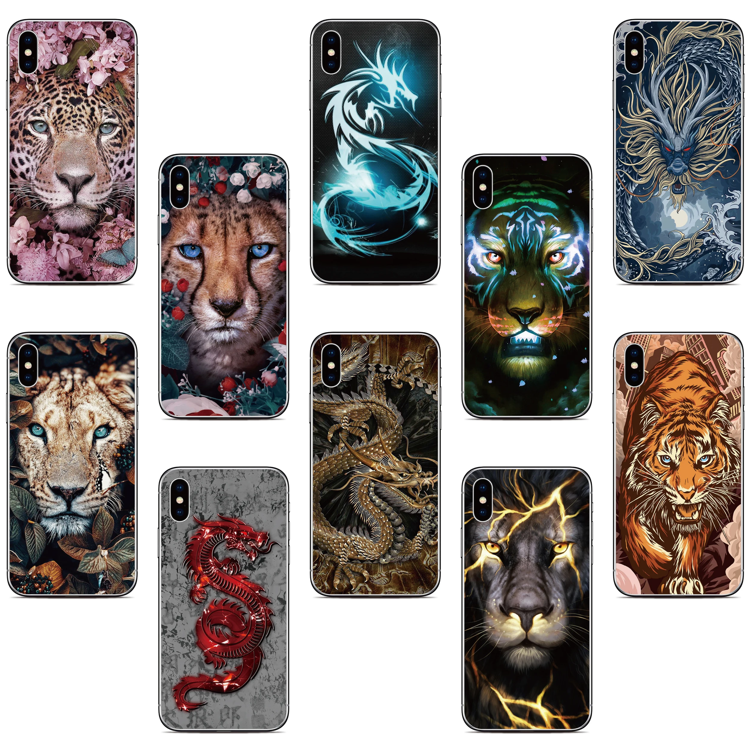 Tiger Dragon Phone Case For HTC U23 U12 Life U20 U11 Desire 12 19 20 Plus 10 22 Pro 5G 626 830 12s M7 M8 M9 Soft Back Cover