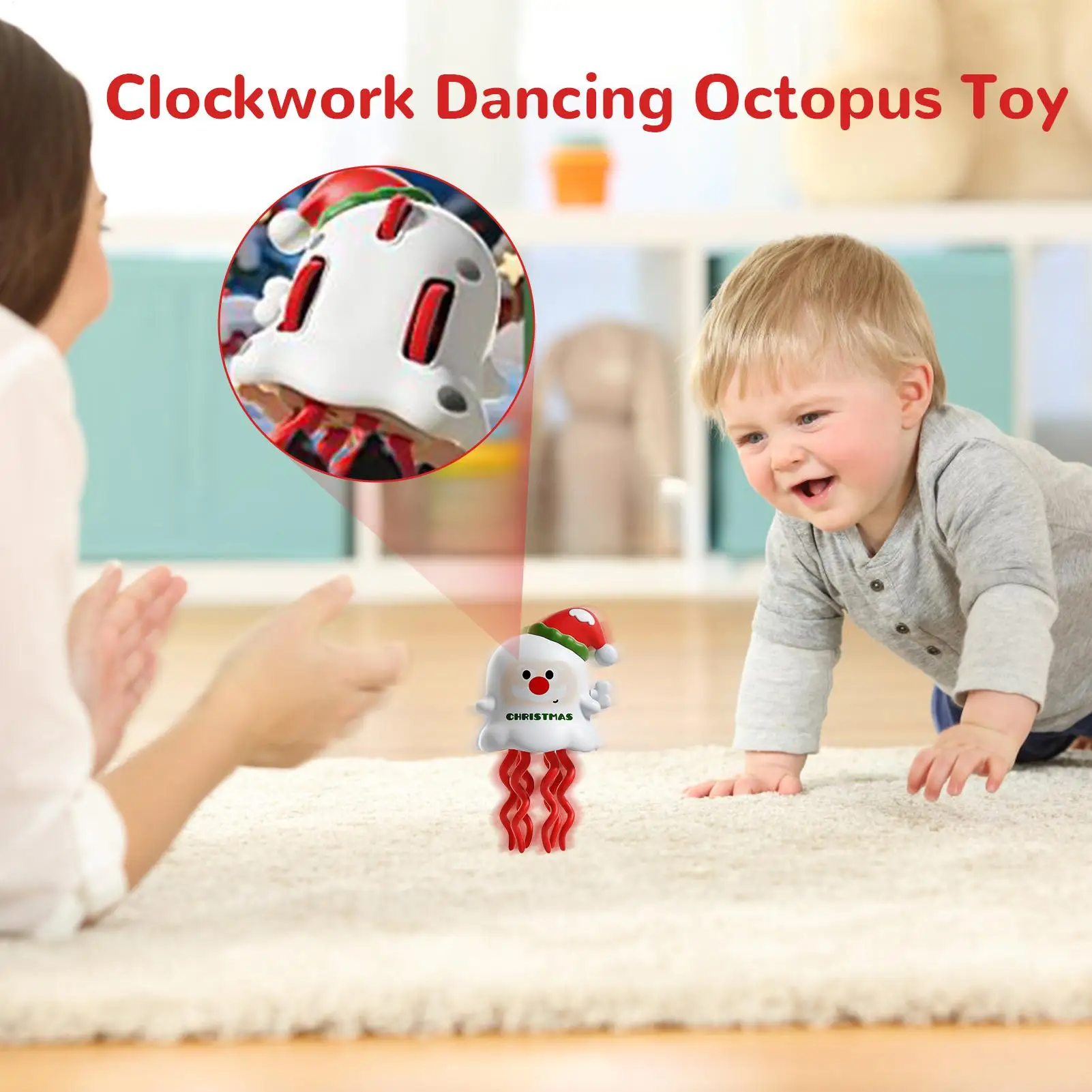 Dancing Crawling Octopus Toy Christmas Automatic Action Wind Up Octopus Interactive Electric Dancing Toy For Bedroom Living Room